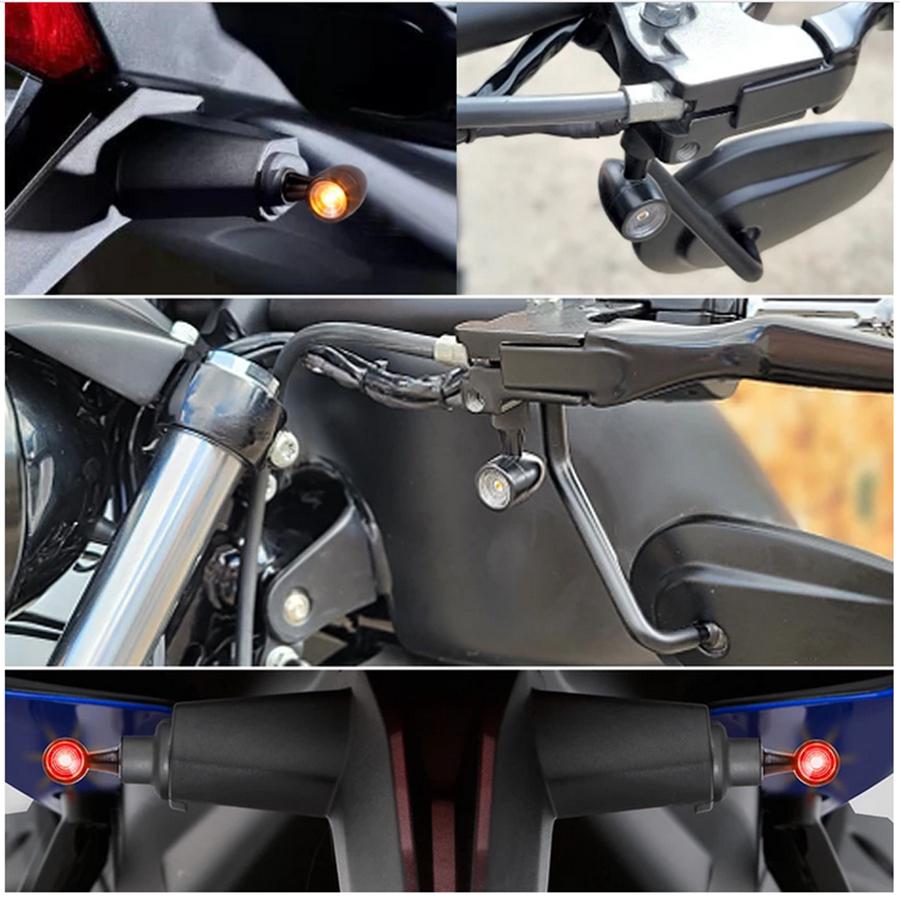 4 Pcs Motorcycle Dirt Bike Scooter Led Turn Signal Brake Light Drl Flashing Lamp