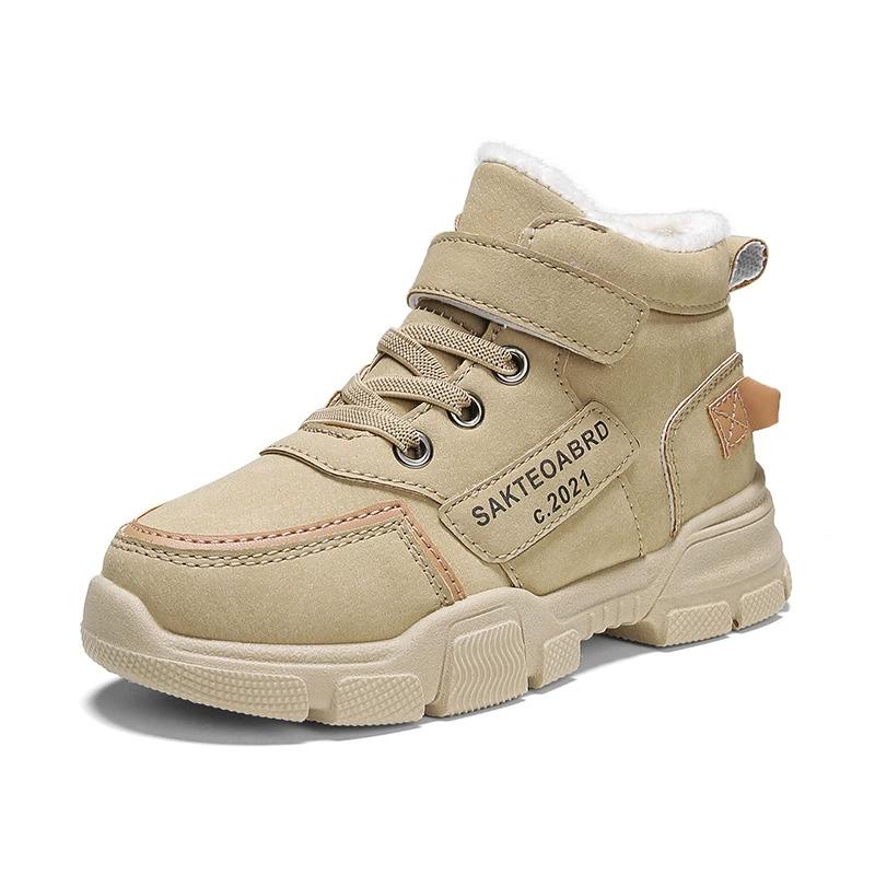 Детские зимние ботинки Зимние теплые с толстой подкладкой из вельвета Спортивная обувь для мальчиков Кроссовки с нескользящей подошвой для девочек Студенческая обувь Ботинки для походов
