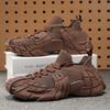 2025 Summer Brown Casual Sneakers Men Socks Shoes Breathable Knit Man Trainers Platform Men's Running Shoes Zapatillas De Hombre