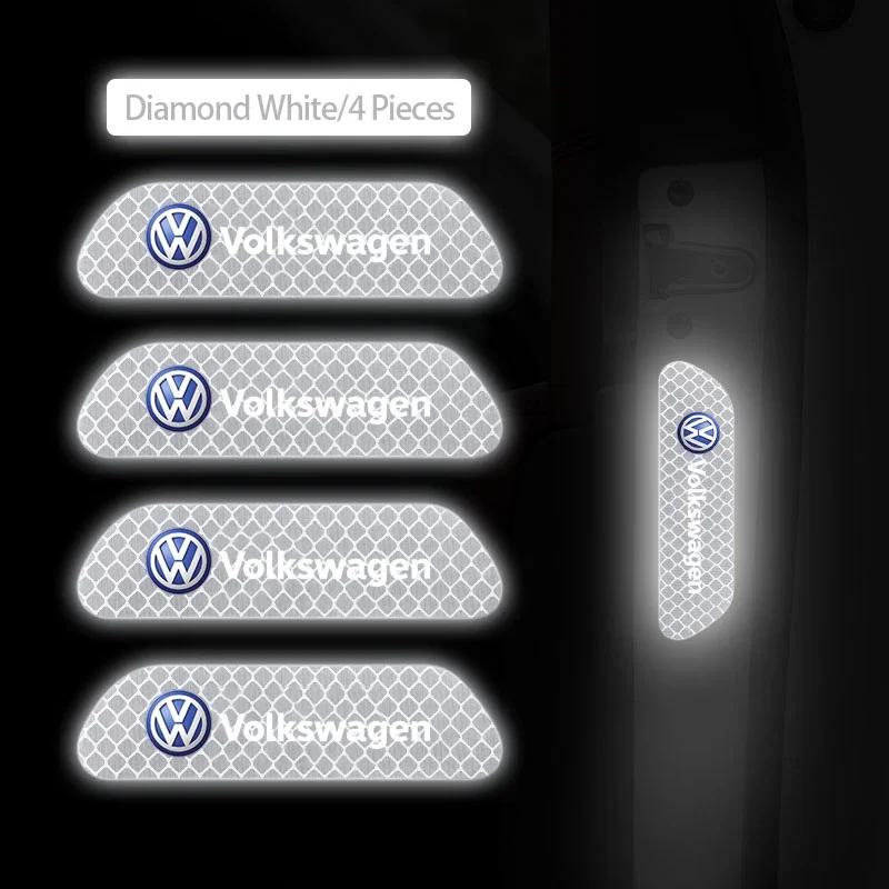 VW GTI GOLF 2026 Горячее для VW VOLKSWAGEN 4 шт. Наклейка на дверь автомобиля Предупреждение о безопасности Светоотражающая метка для Volkswagen Polo Golf Tiguan Pass