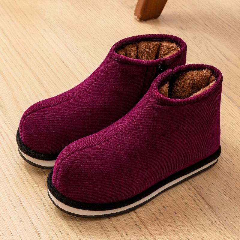 Elderly Slippers Snow Cotton Shoes Autumn and Winter Women's Indoor Home Non-slip Warm Thick-soled Medium and Old Cotton Slippers Women