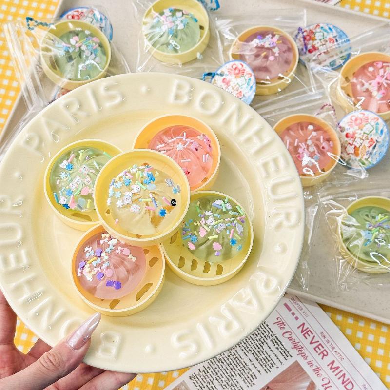 Cute  Dumpling Bun Toy 1/3Pcs with Steamer Squeeze Stress Relief Fidget for Kids Classroom Reward Gift