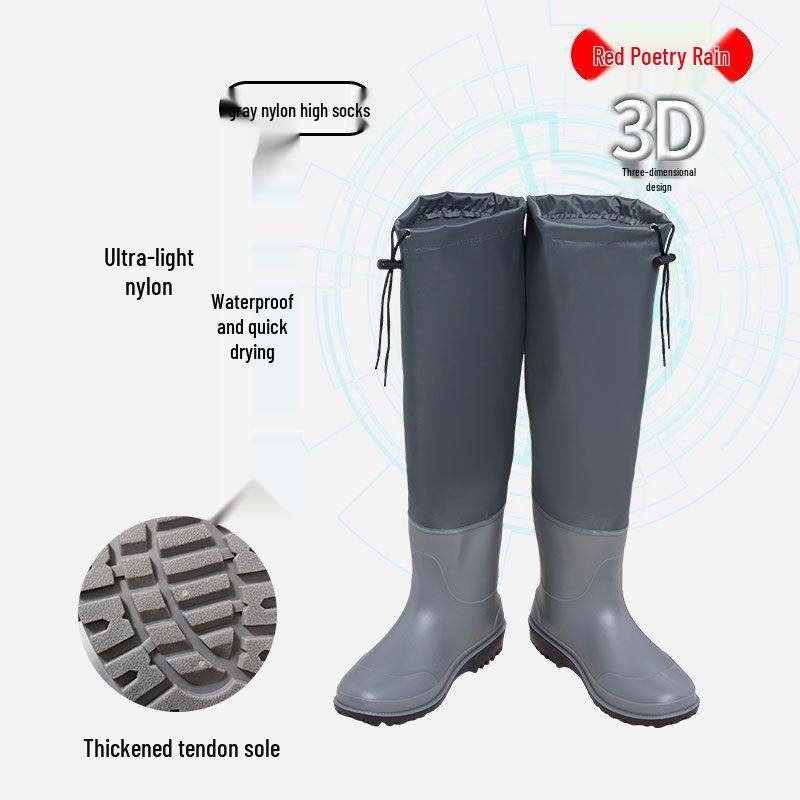 Водонепроницаемые Нескользящие Кожаные Вейдерсы с Толстым Высоким Верхом для Верховой Езды