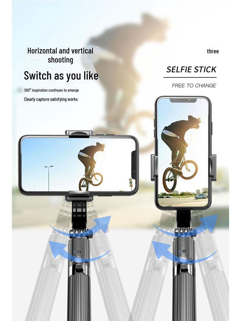 Bluetooth Selfie Stick with Stabilizer, Anti-Shake, LED Fill Light, and Mini Handheld Gimbal Tripod for Vlogging