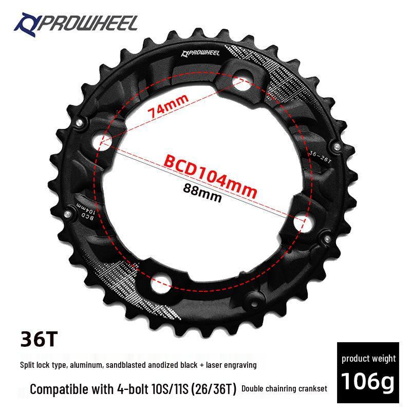 Горный велосипедный шатунный комплект Prowheel на 10/11 скоростей с полым дизайном и звездами 26T/36T/38T для ремонта велосипеда.