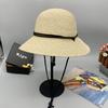 Wide Brim Women's Straw Hat Foldable Visor Cap Fashion Straw Bucket Hat  Vacation