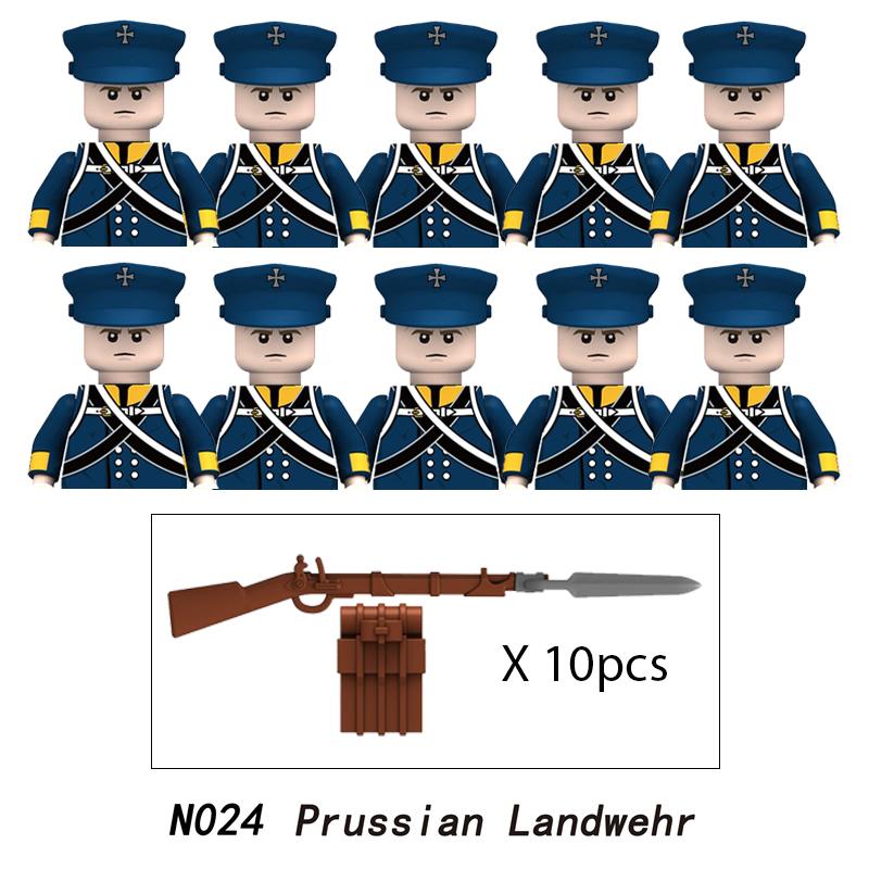 10 шт. Наполеоновские войны военные солдаты строительные блоки мини фигурки WW2 французские британские винтовки фузилеров оружие игрушки для детей