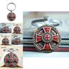 Red Cross Knight Vintage Round Alloy Key Holder For Party And Holiday Gifts