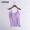 Women's Modal with Padded Camisole Tank Top Without Steel Ring Cups One Body Outwear Bottoming Underwear Yoga Sports T-shirt