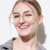 Oversized Round Metal Anti Blue Light Woman Reading Glasses Men Clear Lens Vintage Eyeglasses Presbyopia Large Computer Goggles