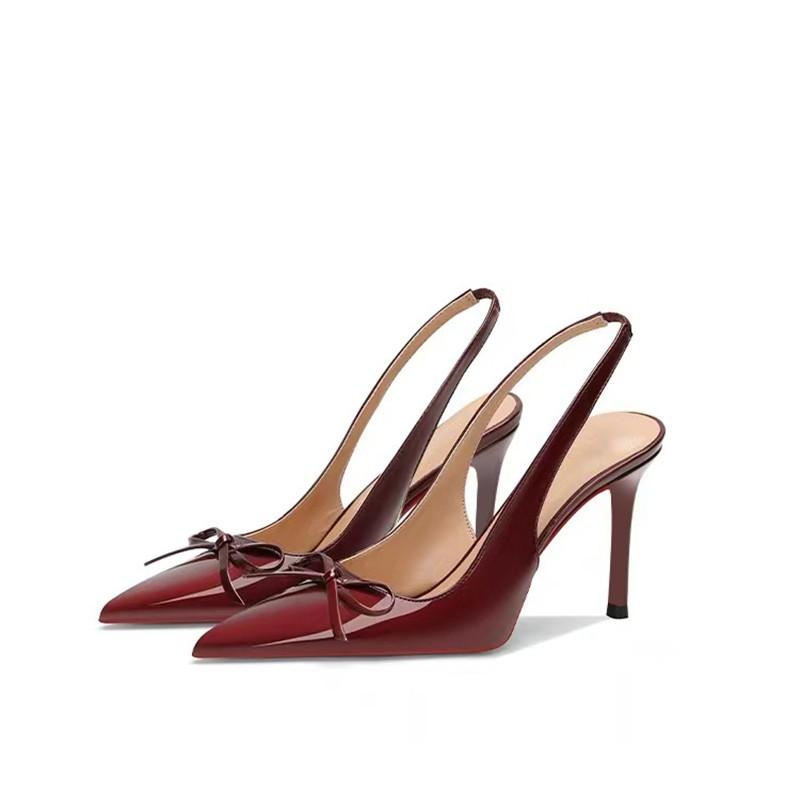 Fashion Stiletto Summer Versatile Bow High Heel Sandals Not Tired Feet One Word Strap Women Plus Size Single Shoes