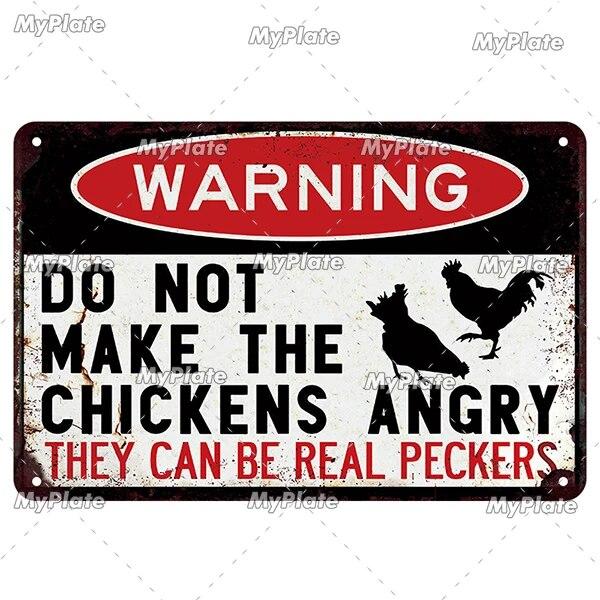 Vintage Chickens Slow Metal Sign Tin Sign Decoration Plaque Home Wall Decor Bar Sign Home Decor Poster Drop Shipping