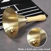 Громкий латунный ручной колокольчик, колокольчик для ручного вызова с деревянной ручкой для свадьбы, дрессировки животных, ужина, медитации, музыкального обучения, службы