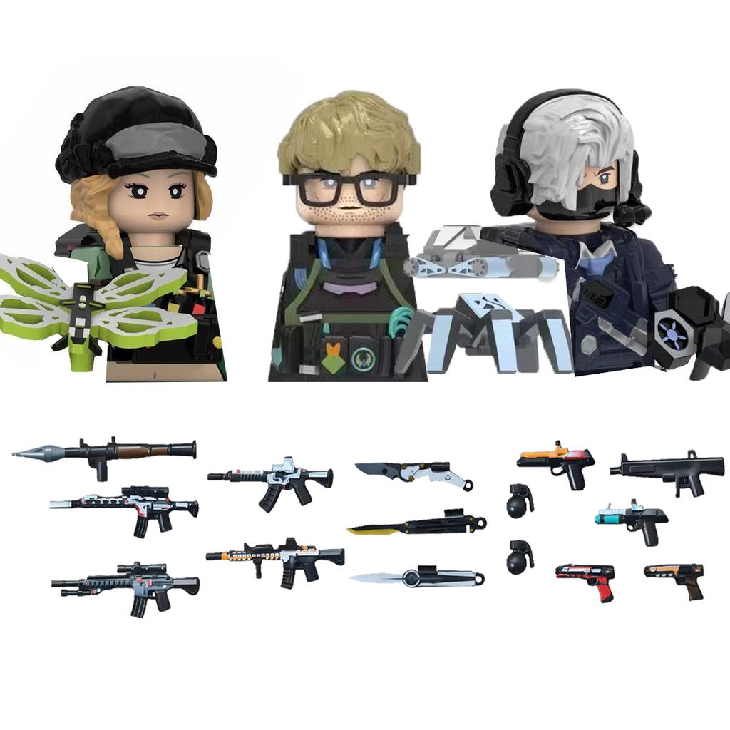 MOC UV Printing Military Building Blocks Accessories Soldier Figures Special Forces Army Sniper Police Bricks Toy Children Gift