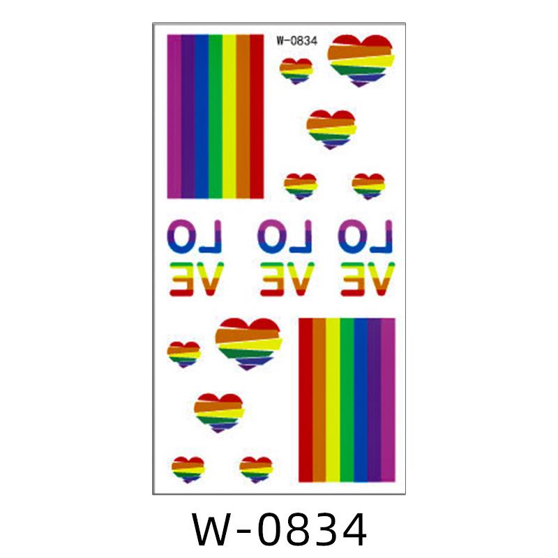 Мультяшная тату-наклейка водостойкая радужная цветная личность милая тату-наклейка детская временная татуировка