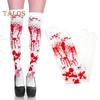 Halloween Gloves Socks Bloodstain Print Enigmatic Spooky Nurse Cosplay Haunted House NPC Prop Stretchable Festive Horror Atmosphere Decoration