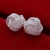 Weave Earrings 925 Sterling Silver Fashion Jewelry