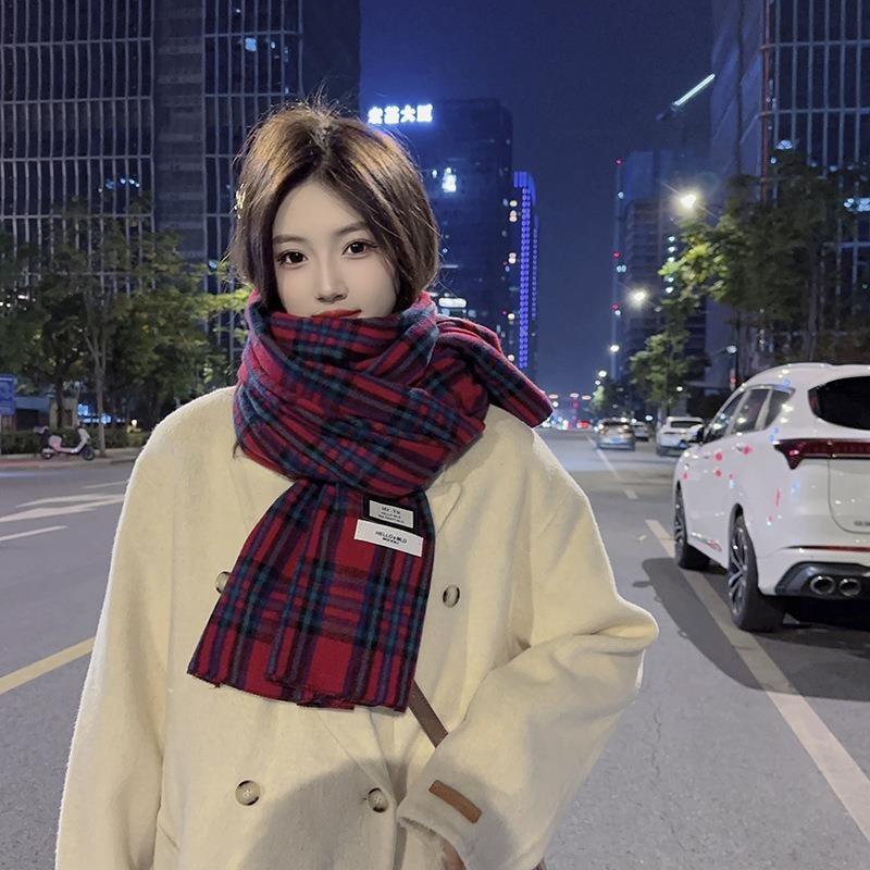 Autumn and Winter Atmosphere Imitation Cashmere Scarf Women's Warm Retro Student Long Shawl Cold Scarf Men