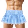 Unisex Men Women Short Skirt Lace Hem Pleated A-line Mini Skirt