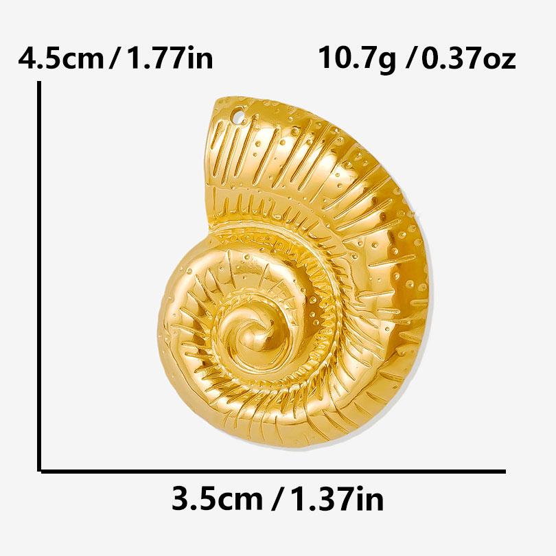 Набор украшений с морскими животными Настоящее позолоченное Нержавеющая сталь Раковина Улитка Ожерелье/Серьги-гвоздики/Кольца Для женщин Аксессуары Не тускнеющие