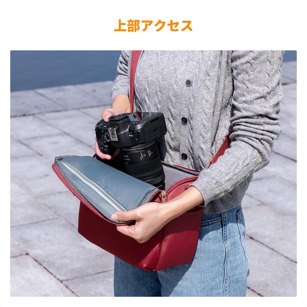 Концепт Камера Плечевая Стильная DSLR Камера с Камерой Камера Предмет Хранение Фотография Компактная Винно-Красная K&F Сумка, Сумка, Сумка, 5л, Разделители,