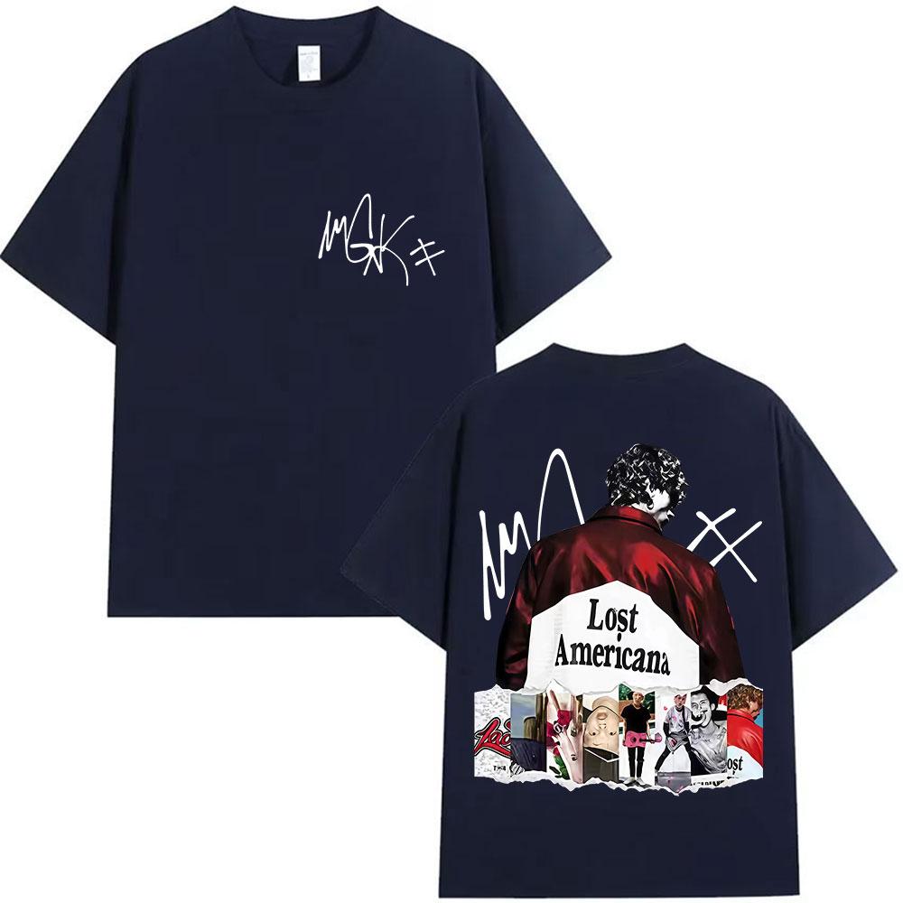 Rapper MGK Lost Americana Tour Album Merch T Shirts Unisex Women Hip Hop Pop Music YK Tshirts Summer ONeck Short Sleeve T Shirt