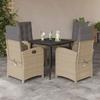 VidaXL Garden Dining Set with Cushions 5 Pcs, Patio Chairs and Table, Terrace Furniture, Modern, Beige 3212585