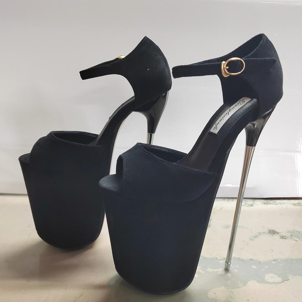 22cm Sexy Peep Toe Platform Women PumpsSuper High Thin Heels Patent Leather Wedding Stilettos Large Size 9 Inches Wedding Shoes