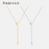 925 Sterling Silver Gold Plain Star Pendant Adjustable Chain Slide Necklace Women 2024 Luxury Fine Jewelry
