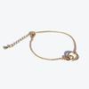 Surgical Steel Double Circle Pendant Gold Bracelet