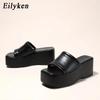 Fashion Eilyken Summer Fashion High Wedges Platform Slippers Women Sandal Shoes Ladies Peep Toe Slip On Outdoor Beach Slides
