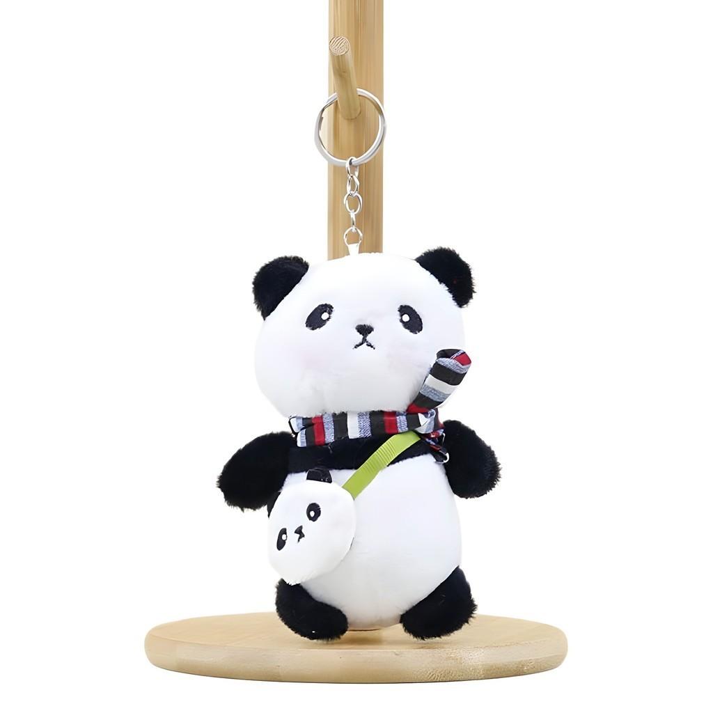 Charming Bee Panda Plush Keychain Adorable Panda Stuffed Toy Bag Pendant