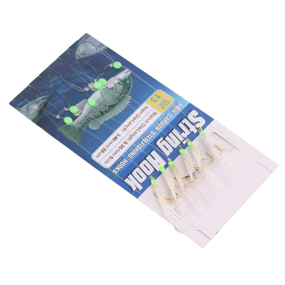 5 Sets with 6 Hooks Fishing Bait Rigs Soft Fish Skin Fishing Lure Rigs  Freshwater Fishing