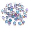 30pcs/Lot 8mm Round Gradient Color Lampwork Charms with Golden powder Loose Spacer Glass Beads Pendant DIY Necklace Earrings