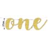 Prince Princess Gold Glitter ONE Hanging Flag 1st Birthday Party Decor Garlands Bunting Banner