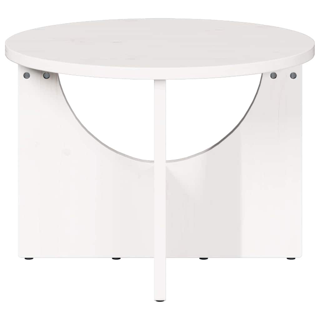 White Coffee Table 50 x 50 x 35 cm Solid Pine Wood