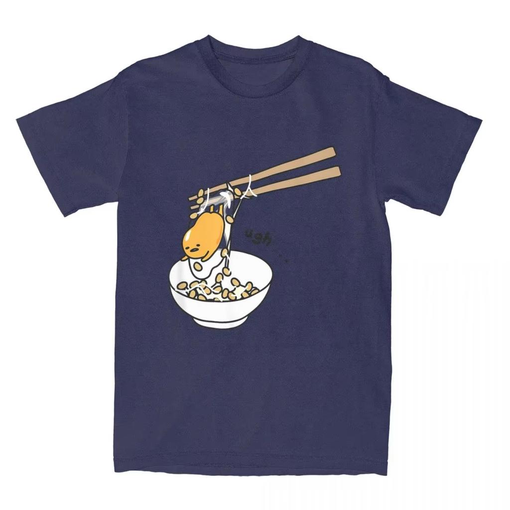 Gudetama Chopsticks T-Shirt Men Women Novelty Cotton Tees Round Neck Short Sleeve T Shirts Summer Tops