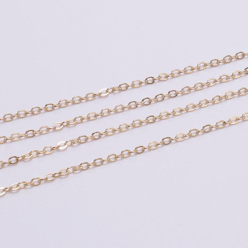 Плоская металлическая О-образная цепочка - тонкое ожерелье-крестик своими руками (1,5/2,0/2,5/3,5 мм)