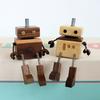 Car Air Fresheners Wooden Robot Figurine with Swinging Legs Car Outlet Ventilation Perfume Clips Car Dashboard Decoration