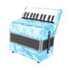 Accordion 22 Keys 8 Bass Celluloid Musical Instrument Toy for Home Stage PerformanceDark Blue