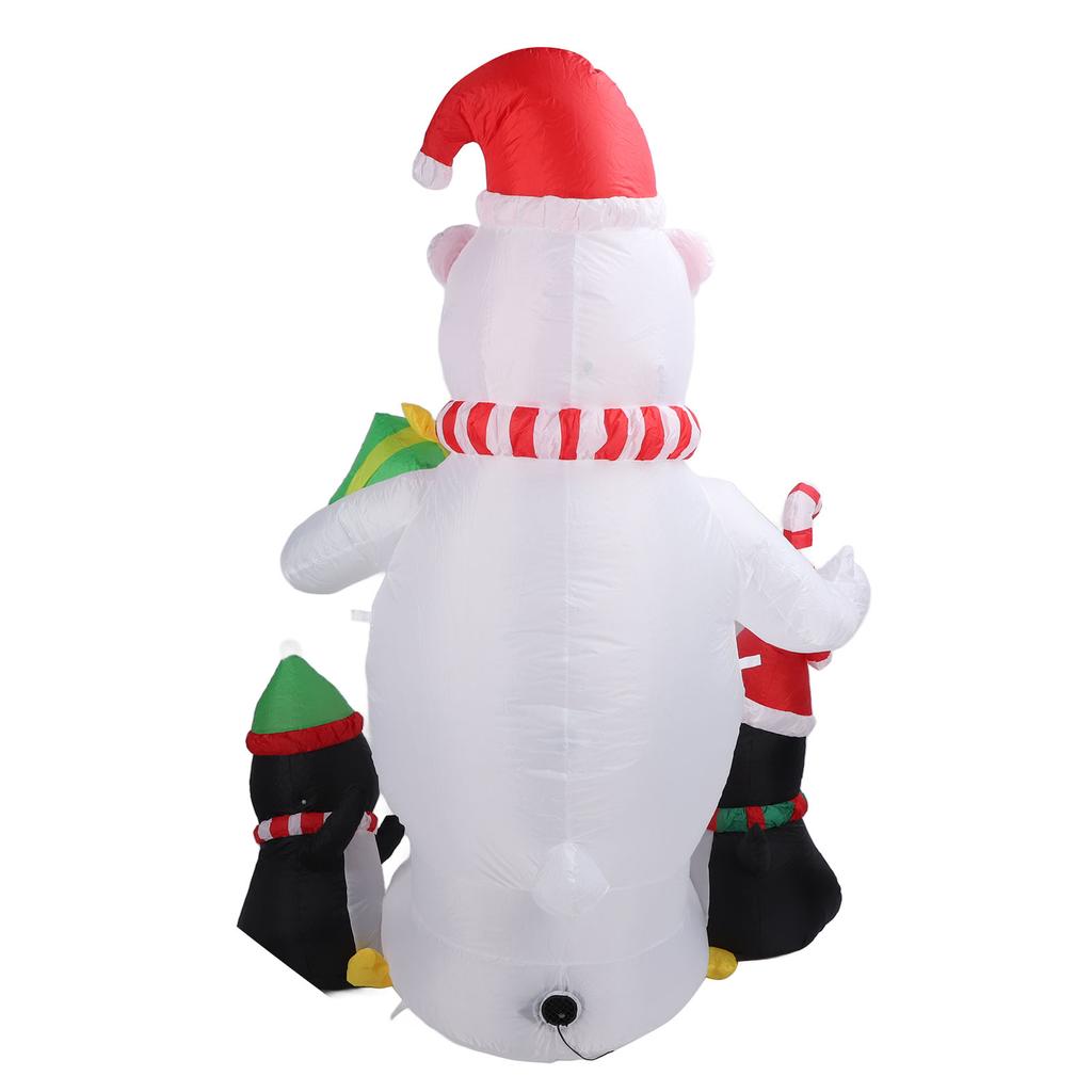 5.9 футов надувное рождественское украшение Пингвин медведь с красочным светом милый надувной декор для двора