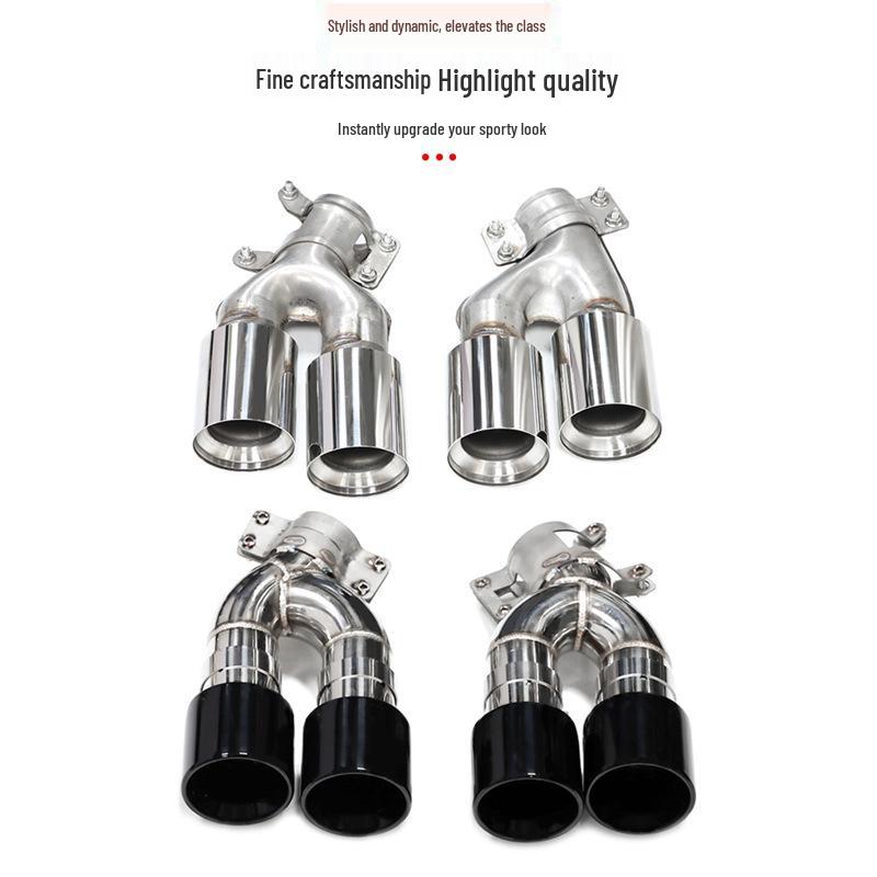 Черный титановый четырехствольный выхлопной наконечник из нержавеющей стали для BMW 5 серии G30/G38