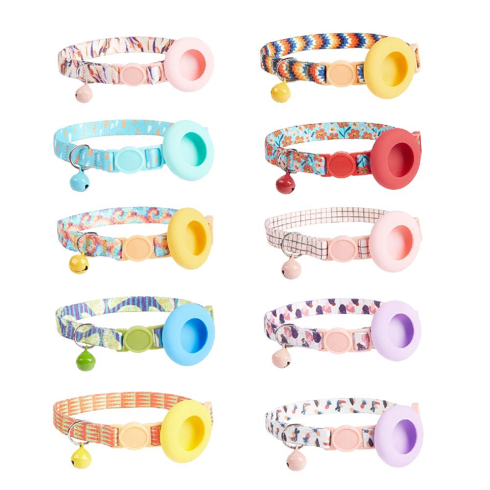 Регулируемый Милый Защитный Чехол для Трекера Ошейник для Кошки Защитный Чехол для GPS-трекера Цветной Шейный Ошейник для Домашнего Питомца Кошки для Позиционирования для Airtag Ошейник для Питомца