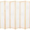 Self-supporting Partition Wall 6 Panels Cream VIDAXL