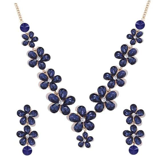 Комплекты украшений для женщин, ожерелье-чокер с кристаллами, комплект украшений с серьгами для девочек/женщин