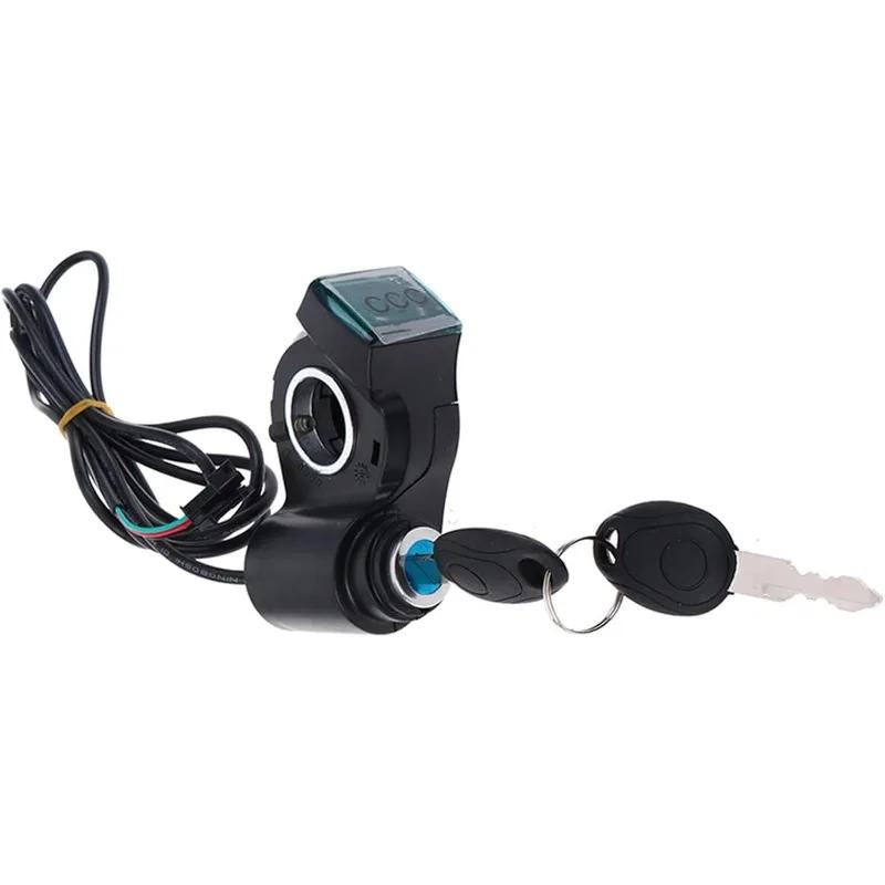 Электровелосипедный вольтметр с цифровым замком и кнопкой управления дроссельной заслонкой Электровелосипедный вольтметр с цифровым замком и кнопкой управления дроссельной заслонкой Дисплей напряжения Переключатель питания