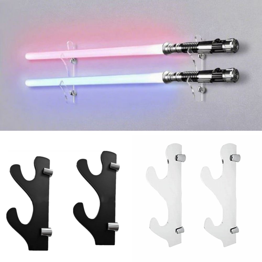 2Pcs Decorative Lightsaber Showing Stand Acrylic Lightsaber Hang Rack Lightsaber