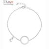 925 Sterling Silver Geometric Circle Bracelet For Women Micro Pave Zircon Pearl Chain Bracelet Jewelry Gifts S -B123