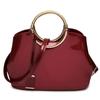 Women Shoulder Bag Glossy Patent Leather Carrying Ring Women's Bag Messenger Portable Shoulder Bag