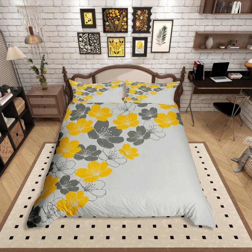 Homewish Cartoon Chic Flower Duvet Cover Set,Outer Space Planet Jungle Mushroom Bedding Set,Dreamy Stars Moon Bed Set